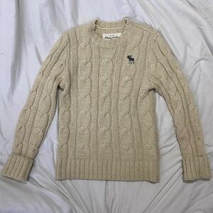 Abercrombie & Fitch Beige Cable Knit Sweater